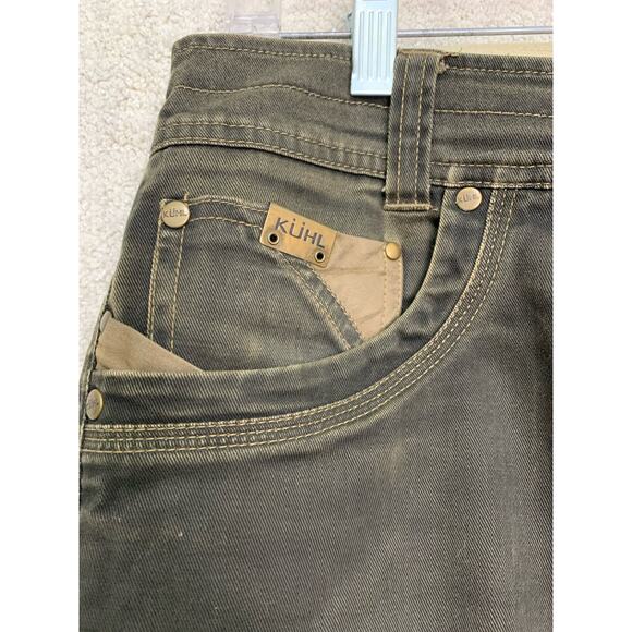 Kuhl Pants Mens 32 x 34 Brown Vintage Patina Dye Denim Easy Rydr Legendary - Picture 3 of 11